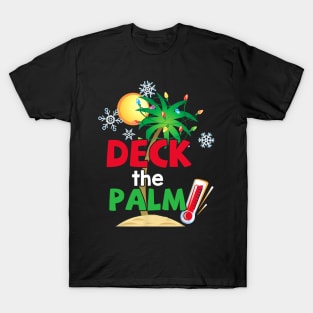 Deck the Palms Christmas in July Summer Beach Vacation Xmas T-Shirt